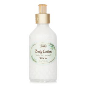 Sabon Large Body Lotion White Tea (Normal to Dry Skin) Exfoliating Dead Sea Salt Body Scrub | (With Pump) 200ml (Pack of 1) 6.7oz