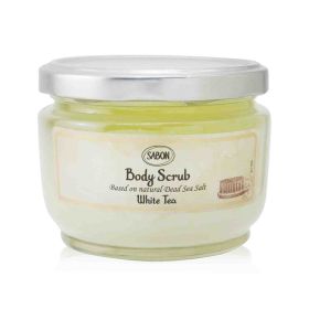 Sabon Large Body Scrub White Tea 925197 Exfoliating Dead Sea Salt Body Scrub | Lemon, Bergamot, Citrus  320g (Pack of 1) 11.3oz Jar