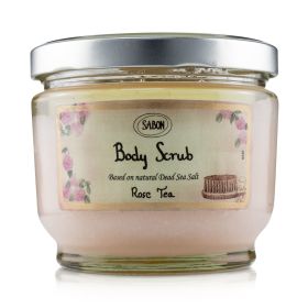 Sabon Large Body Scrub Rose Tea 25789 Exfoliating Dead Sea Salt Body Scrub | Lemon Bergamot Citrus 600g (Pack of 1) 21.2oz Jar