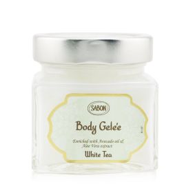 Sabon Large Body Gelee White Tea 923292 Exfoliating Dead Sea Salt Body Scrub | Lemon, Bergamot, Citrus 200ml(Pack of 1) 7oz Jar