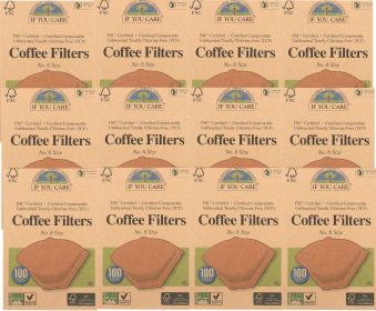 If You Care Coffee Filters Lbs.6 Cone Unbleached All Natural Biodegradable Compostable Chlorine-Free Coffee Filters (Case of 12) 1200 Count