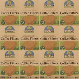 If You Care Coffee Certified Unbleached Filters No.2 Cone Shape Natural Biodegradable Compostable Chlorine-Free (Case of 12) 100 Filters