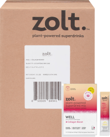 Zolt Organic Lemon Boost Well + Collagen Ashwagandha Plant-Powered Super Drink Mix Caffeine-free Tea (Case of 12)17oz Tea Bag