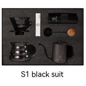 Household American Simple Style Hand Coffee Set Gift Coffee Pot (Pack of 1) Five-Piece Set (Option: S1 Black)