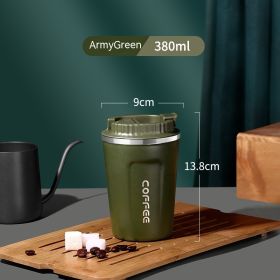 Stainless Steel Portable Convenient Cup (Pack of 1) 380ml-510ml (Option: Army Green 380ML-380mlto510ml)