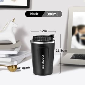 Stainless Steel Portable Convenient Cup (Pack of 1) 380ml-510ml (Option: Black 380ML-380mlto510ml)