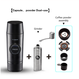 Portable Mini Espresso Mech 6W Rechargeable 18 Bar 5V Coffee Maker (Pack of 1) 80ML Water Tank (Option: 3Type)