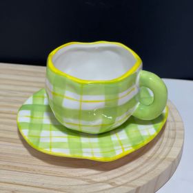 Hand-painted White Clouds Coffee Set Hand-pinching Irregular (Pack of 1) 1 each (Option: Green Cloth-250ml)