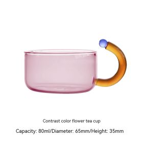 Creative Contrast Color High Temperature Resistant Glass Teapot (Pack of 1) 400mi Single Pot (Option: Powder Cup 80ml)