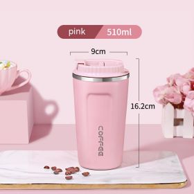 Stainless Steel Portable Convenient Cup (Pack of 1) 380ml-510ml (Option: Pink 510ML-380mlto510ml)