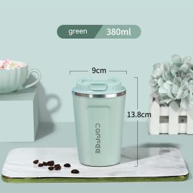 Stainless Steel Portable Convenient Cup (Pack of 1) 380ml-510ml (Option: Green 380ML-380mlto510ml)