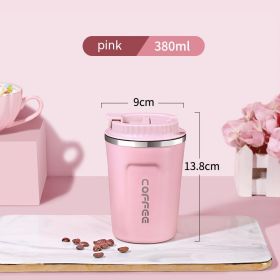 Stainless Steel Portable Convenient Cup (Pack of 1) 380ml-510ml (Option: Pink 380ML-380mlto510ml)