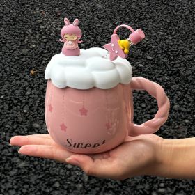 Ceramic Mug Practical Girl Birthday Party Student Gift (Option: Pink-401 500ml)