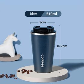 Stainless Steel Portable Convenient Cup (Pack of 1) 380ml-510ml (Option: Blue 510ML-380mlto510ml)