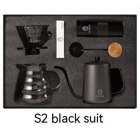 Household American Simple Style Hand Coffee Set Gift Coffee Pot (Pack of 1) Five-Piece Set (Option: S2 Black)