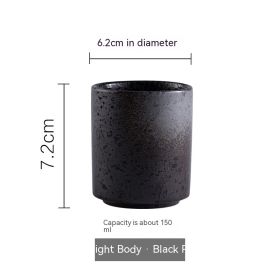 Japanese-style Ceramic Cup And Japanese-style Water Cup (Option: Black Jane Point Straight-101 200ml)