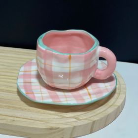 Hand-painted White Clouds Coffee Set Hand-pinching Irregular (Pack of 1) 1 each (Option: Pink Boug-250ml)