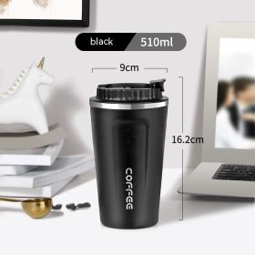 Stainless Steel Portable Convenient Cup (Pack of 1) 380ml-510ml (Option: Black 510ML-380mlto510ml)