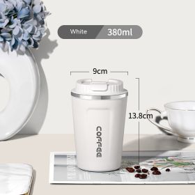 Stainless Steel Portable Convenient Cup (Pack of 1) 380ml-510ml (Option: White 380ML-380mlto510ml)