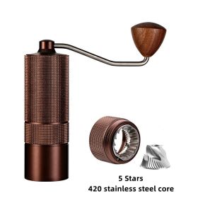 CNC Portable Manual Coffee Bean High Quality Grinder Stainless Kitchen Precision Steel Core Bean Crusher Supplies (Pack of 1) 20g Capacity (Color: Coffee 5 Stars)