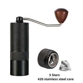 CNC Portable Manual Coffee Bean High Quality Grinder Stainless Kitchen Precision Steel Core Bean Crusher Supplies (Pack of 1) 20g Capacity (Color: Black 5 Stars)