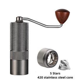 CNC Portable Manual Coffee Bean High Quality Grinder Stainless Kitchen Precision Steel Core Bean Crusher Supplies (Pack of 1) 20g Capacity (Color: Gray 5 Stars)