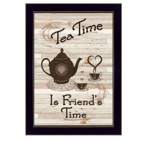 Millwork Engineering Trendy Decor 4U, "Tea Time" Ready to Hang Framed Print (Pack of 1) Black Frame (Color: as Pic)