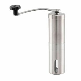 Burr Manual Coffee Grinder: Portable Home Stainless Steel Hand Crank w/Ceramic Bean Mill (Pack of 1) 20cm (Color: Stainless Steel, Type: Coffee Grinder)