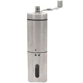 Burr Manual Coffee Grinder: Portable Home Stainless Steel Hand Crank w/Ceramic Bean Mill (Pack of 1) 20cm (Color: Silver, Type: Coffee Grinder)