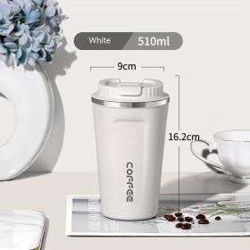 Stainless Steel Portable Convenient Cup (Pack of 1) 380ml-510ml (Option: White 510ML-380mlto510ml)