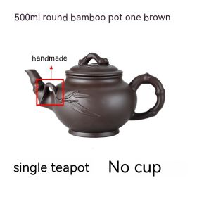 Purple Clay Teapot, Large Capacity, Large Household Kung Fu Tea Set (Option: Brown-500ML)